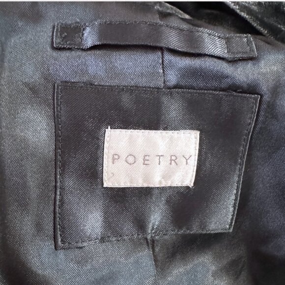 POETRY Velvet Silk Blend Single Button Gray Oversized Jacket Blazer 2XL 16 - Picture 6 of 8